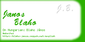 janos blaho business card
