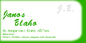 janos blaho business card